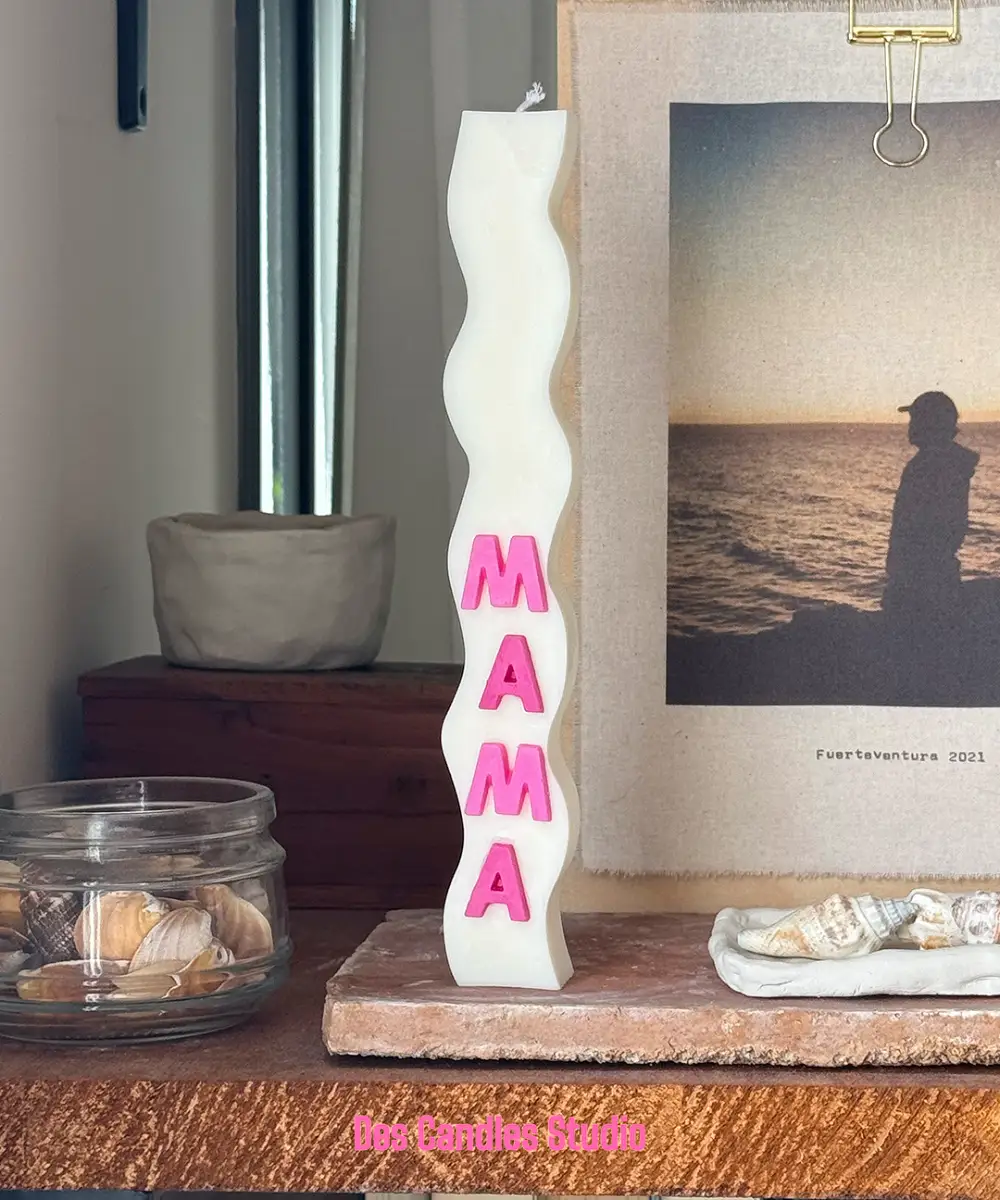 Vela ondulada personalizada blanca