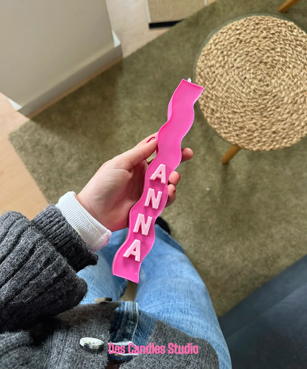 Vela ondulada personalizada fucsia